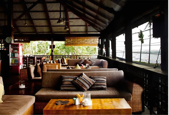 Comfortable lounge sofas with ocean view at Sea Breeze