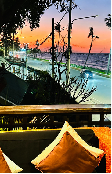 Beautiful sunset view from Sea Breeze bar lounge