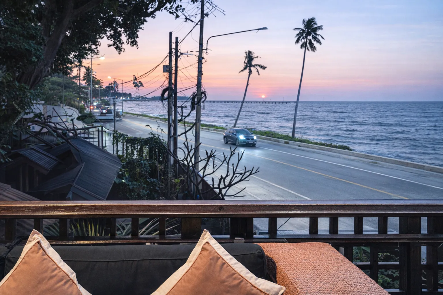 Beautiful sunset view from Sea Breeze bar lounge