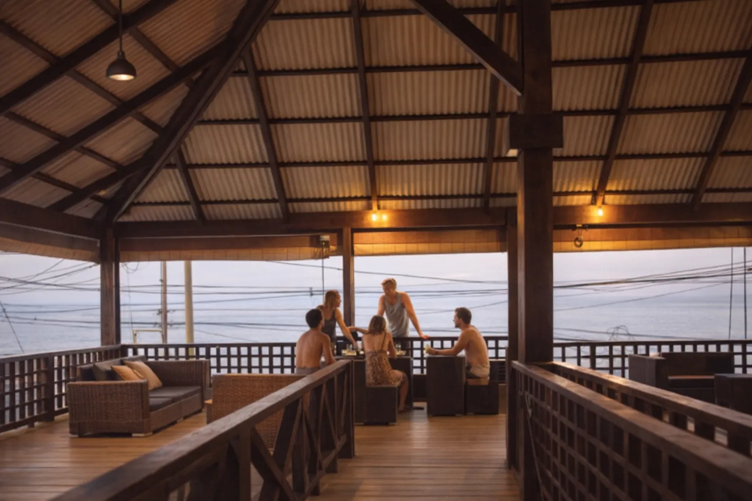 Open-air upper level dining at Sea Breeze Restaurant